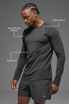 Alo Vapor Crewneck Long Sleeve – Anthracite