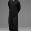 Alo Vapor Crewneck Long Sleeve - Black