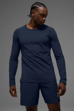 Alo Vapor Crewneck Long Sleeve - Navy