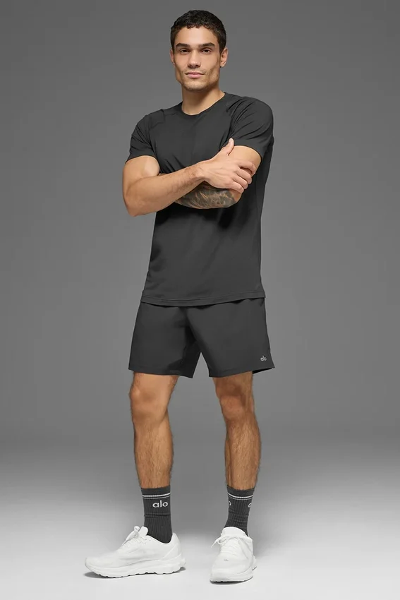 Alo Vapor Crewneck Short Sleeve - Anthracite