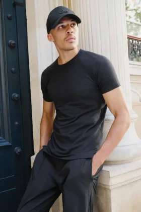 Alo Vapor Crewneck Short Sleeve - Black