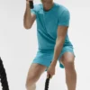 Alo Vapor Crewneck Short Sleeve - Blue Breeze