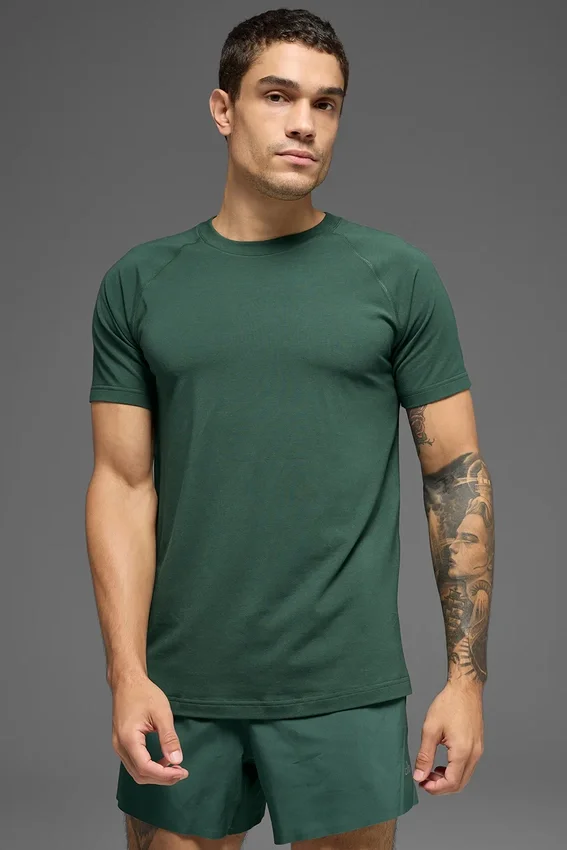 Alo Vapor Crewneck Short Sleeve - Clover Green