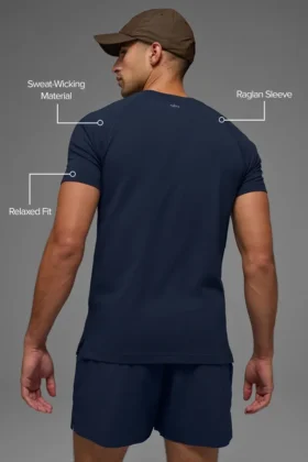 Alo Vapor Crewneck Short Sleeve – Navy
