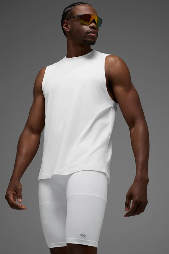 Alo Vapor Muscle Tank - White