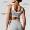 Alosoft Better Together Bra - Athletic Heather Grey/White