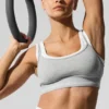 Alosoft Better Together Bra - Athletic Heather Grey/White