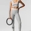 Alosoft Better Together Bra - Athletic Heather Grey/White