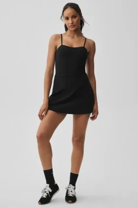 Alosoft Courtside Tennis Dress - Black