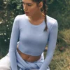 Alosoft Crop Finesse Long Sleeve - Light Provence Blue