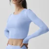 Alosoft Crop Finesse Long Sleeve - Light Provence Blue
