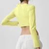 Alosoft Crop Finesse Long Sleeve - Sunshine