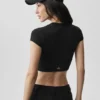 Alosoft Crop Finesse Short Sleeve - Black