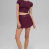 Alosoft Crop Finesse Short Sleeve - Burgundy