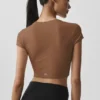 Alosoft Crop Finesse Short Sleeve - Sun Kissed Brown