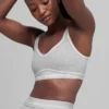 Alosoft Heart Throb Bra - Athletic Heather Grey/White