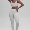 Alosoft Heart Throb Bra - Athletic Heather Grey/White