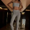 Alosoft High-Waist 7/8 Relay Legging - Athletic Heather Grey/White