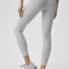 Alosoft High-Waist 7/8 Relay Legging - Athletic Heather Grey/White