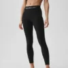 Alosoft High-Waist 7/8 Relay Legging - Black/White