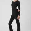 Alosoft Melody Full Length Bootcut Onesie - Black