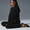 Cable Knit Winter Bliss Hoodie - Black