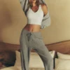 Cable Knit Winter Bliss Pant - Athletic Heather Grey