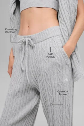 Cable Knit Winter Bliss Pant – Athletic Heather Grey