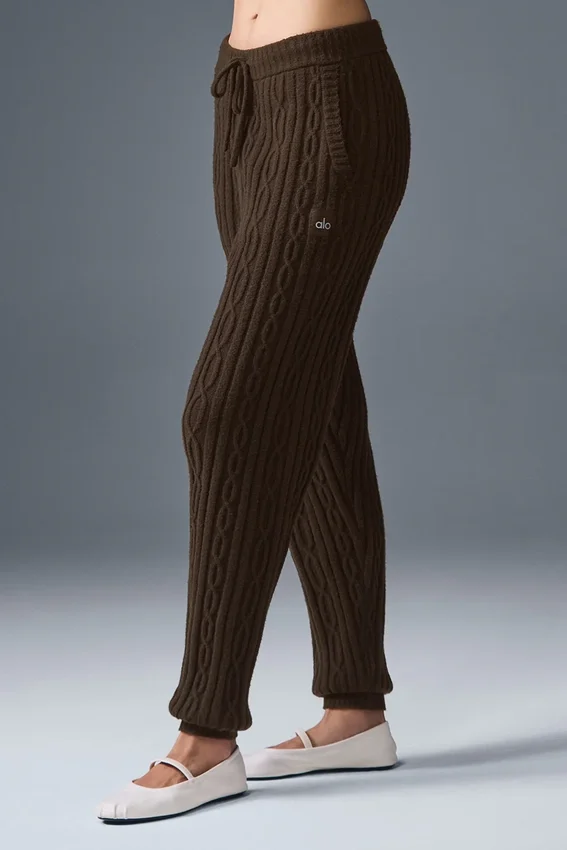 Cable Knit Winter Bliss Pant - Espresso