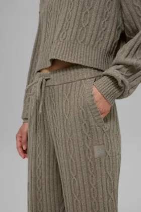 Cable Knit Winter Bliss Pant – Light Cocoa
