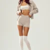 Cashmere High-Waist Embrace Short - Oat Heather