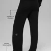 Cashmere High-Waist Plush Waffle Pant - Black
