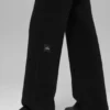 Cashmere High-Waist Plush Waffle Pant - Black