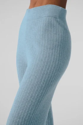 Cashmere High-Waist Plush Waffle Pant – Celestial Blue Heather