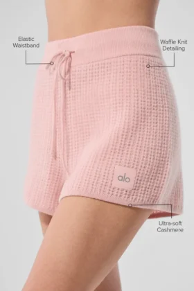 Cashmere High-Waist Plush Waffle Short – Pink Quartz