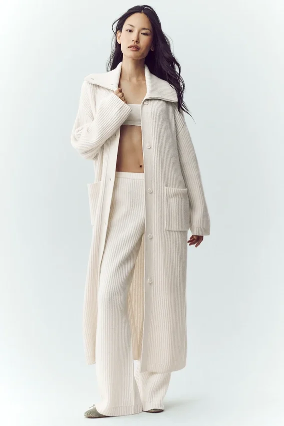 Cashmere Northstar Long Cardigan - Ivory