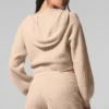 Cashmere Plush Waffle Full Zip Hoodie - Macadamia Blush