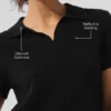 Cashmere Plush Waffle Polo Tee - Black