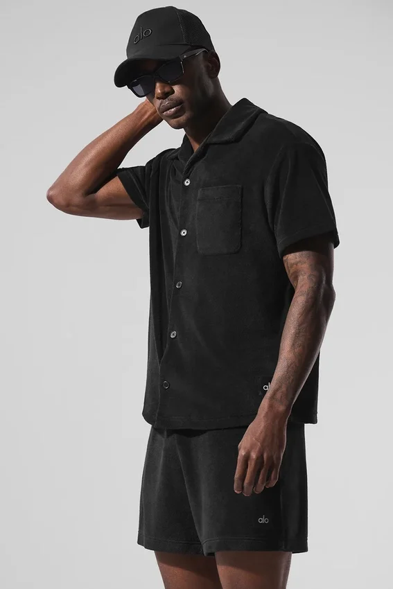 Coastal Terry Button up - Black