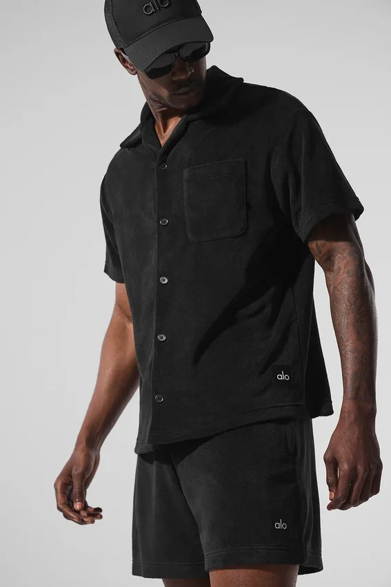 Coastal Terry Button up - Black