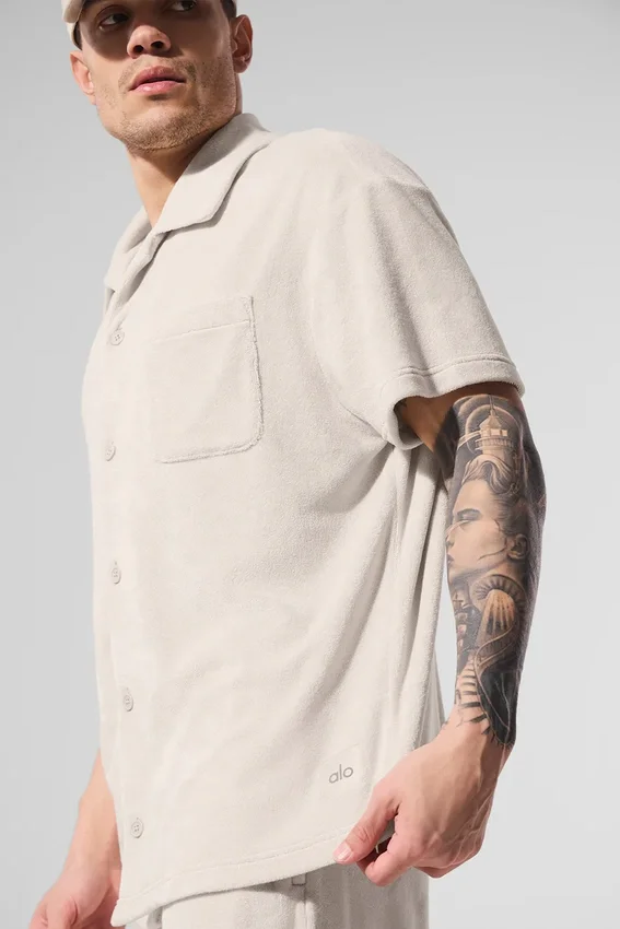 Coastal Terry Button up - Bone