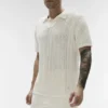 Coastline Knit Short Sleeve Polo - Ivory