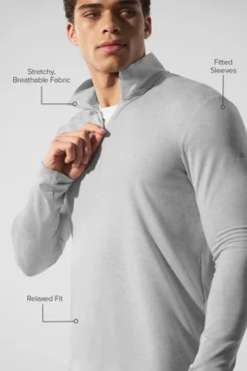 Conquer 1/4 Zip Reform Long Sleeve – Athletic Heather Grey
