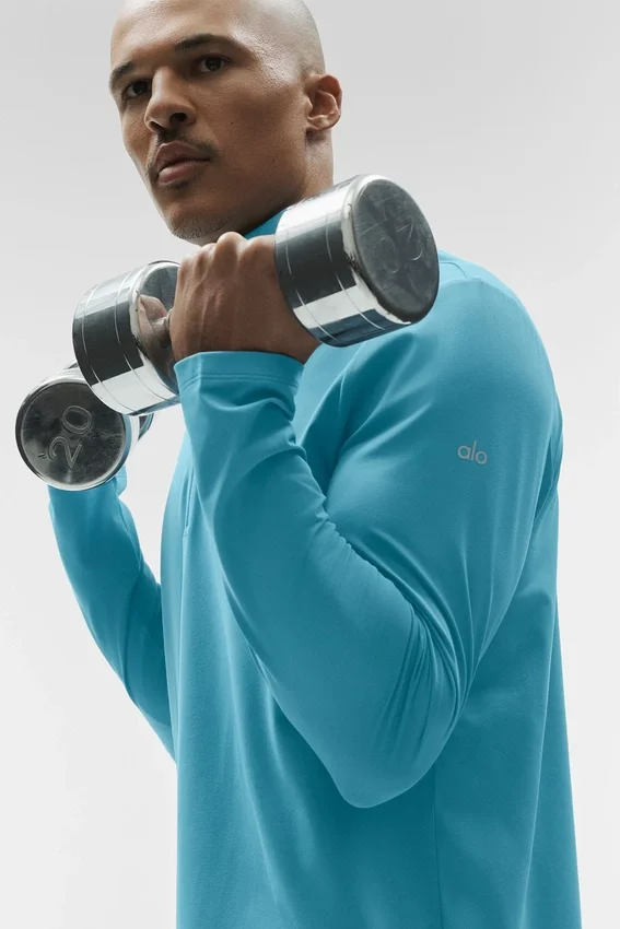 Conquer 1/4 Zip Reform Long Sleeve - Blue Breeze