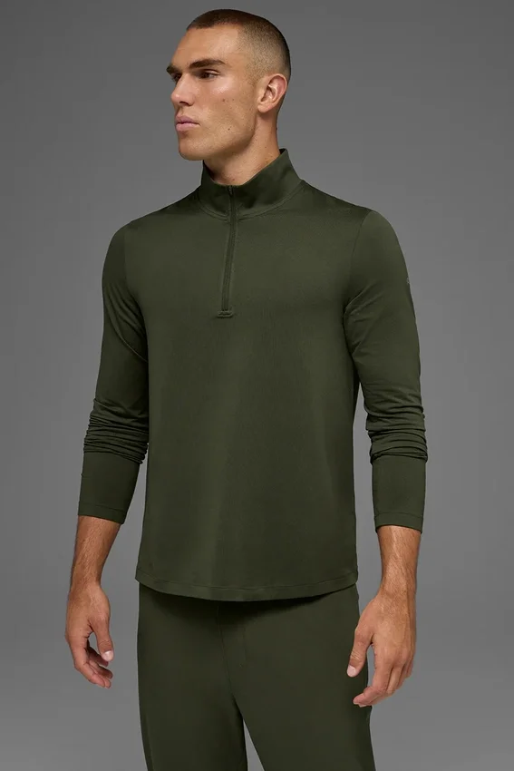 Conquer 1/4 Zip Reform Long Sleeve - Green Olive