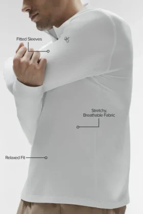 Conquer 1/4 Zip Reform Long Sleeve – White