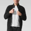 Conquer Max Mock Neck Full Zip - Black