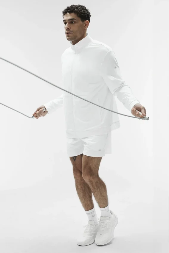 Conquer Max Mock Neck Full Zip - White