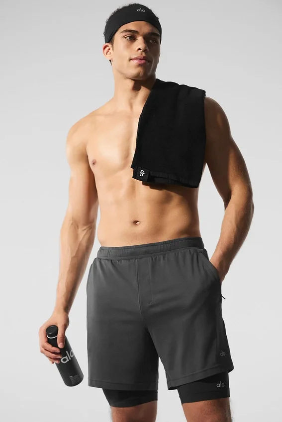 Conquer React 2-in-1 Performance Short - Anthracite/Black
