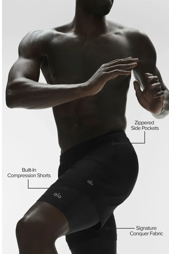 Conquer React 2-in-1 Performance Short - Black/Black